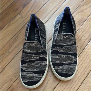 Rothy's Black and metallic Slip-On Sneakers. In great shape not worn often.